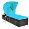 Costway Patio Rattan Lounge Chair Chaise Cushioned Top Canopy Adjustable Turquoise